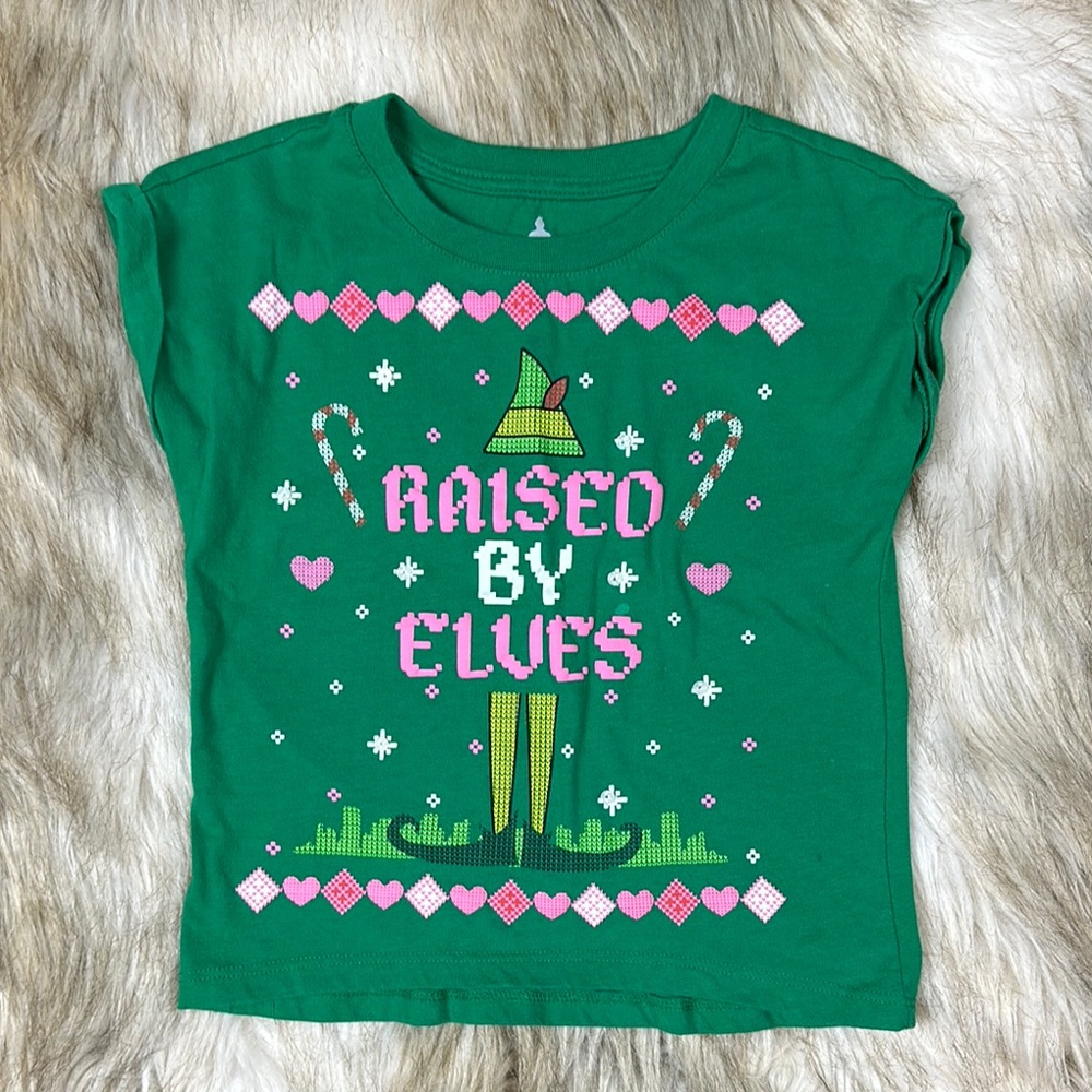 XS (4-5) Elf Short Sleeve ‘Raised By Elves’ Top